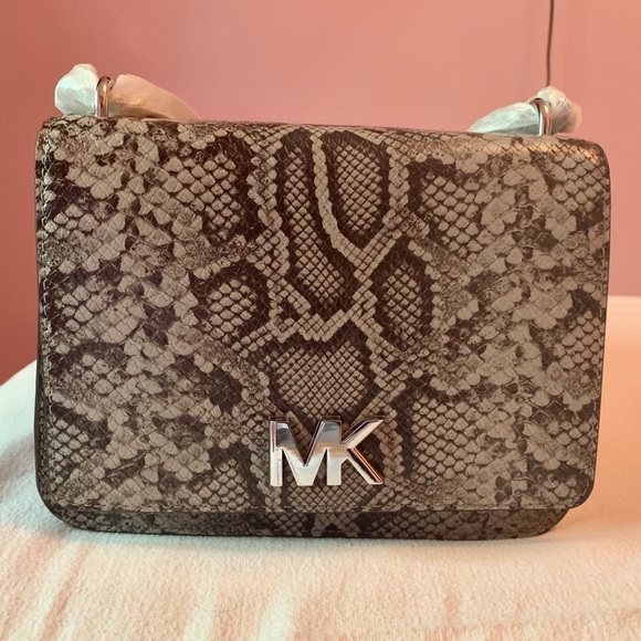 Michael Kors Handbags - Michael Kors Snake Print Chain Satchel